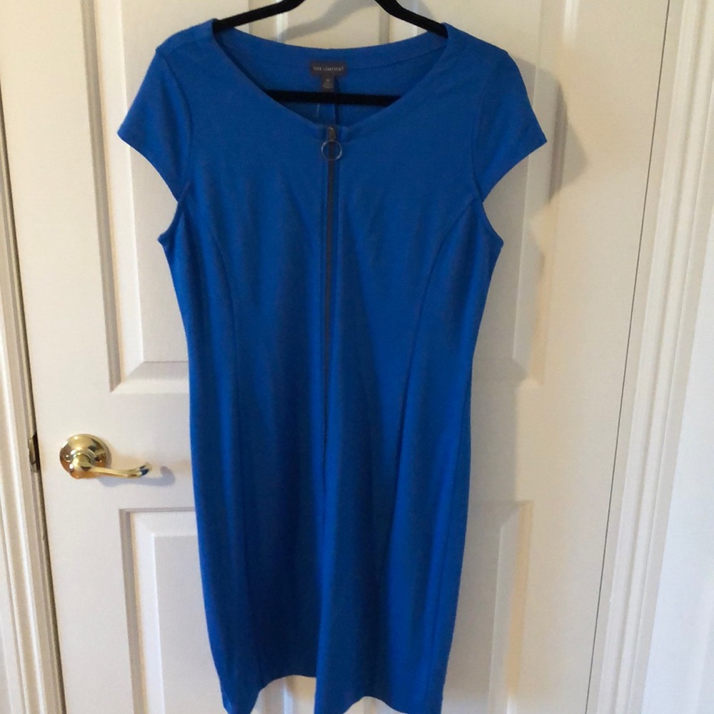 The Limited blue full zip dress